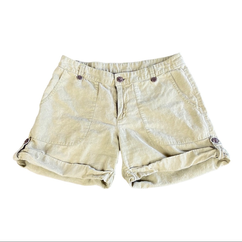 Patagonia Khaki Cargo Hemp Cotton Roll Cuff Shorts